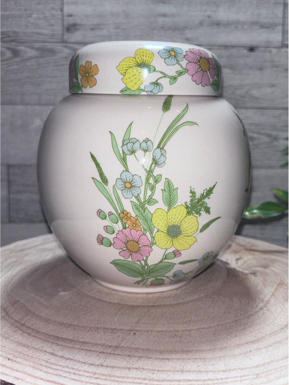Sadler Floral Ceramic Ginger Jar with Lid- Cottagecore-Staffordshire England